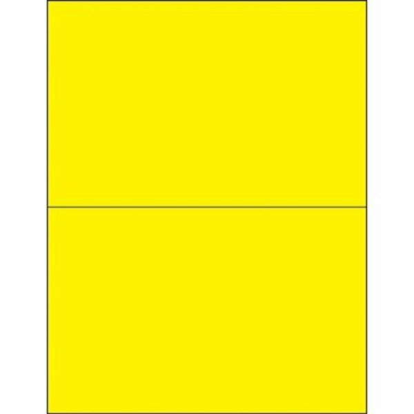 Bsc Preferred 8-1/2 x 5-1/2'' Fluorescent Yellow Rectangle Laser Labels, 200PK S-5049Y